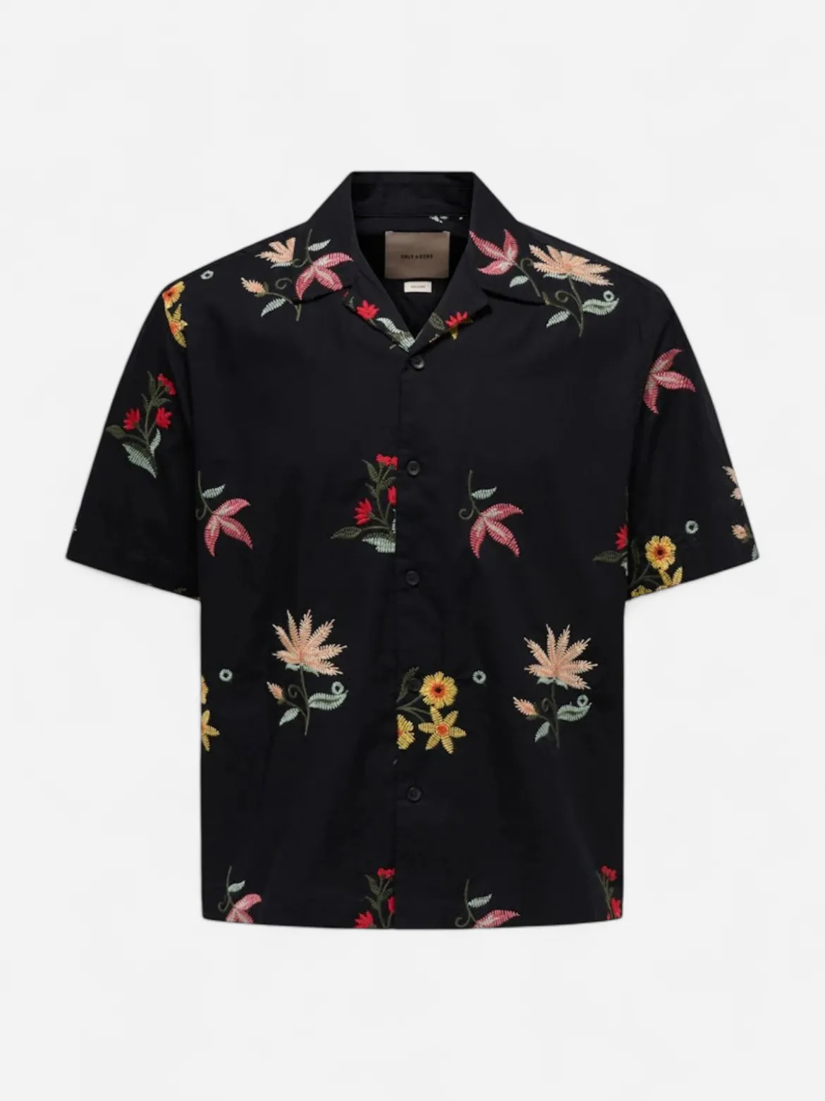 Only and Sons miesten kauluspaita Onsedward Rlx Ss Shirt, Jet Black