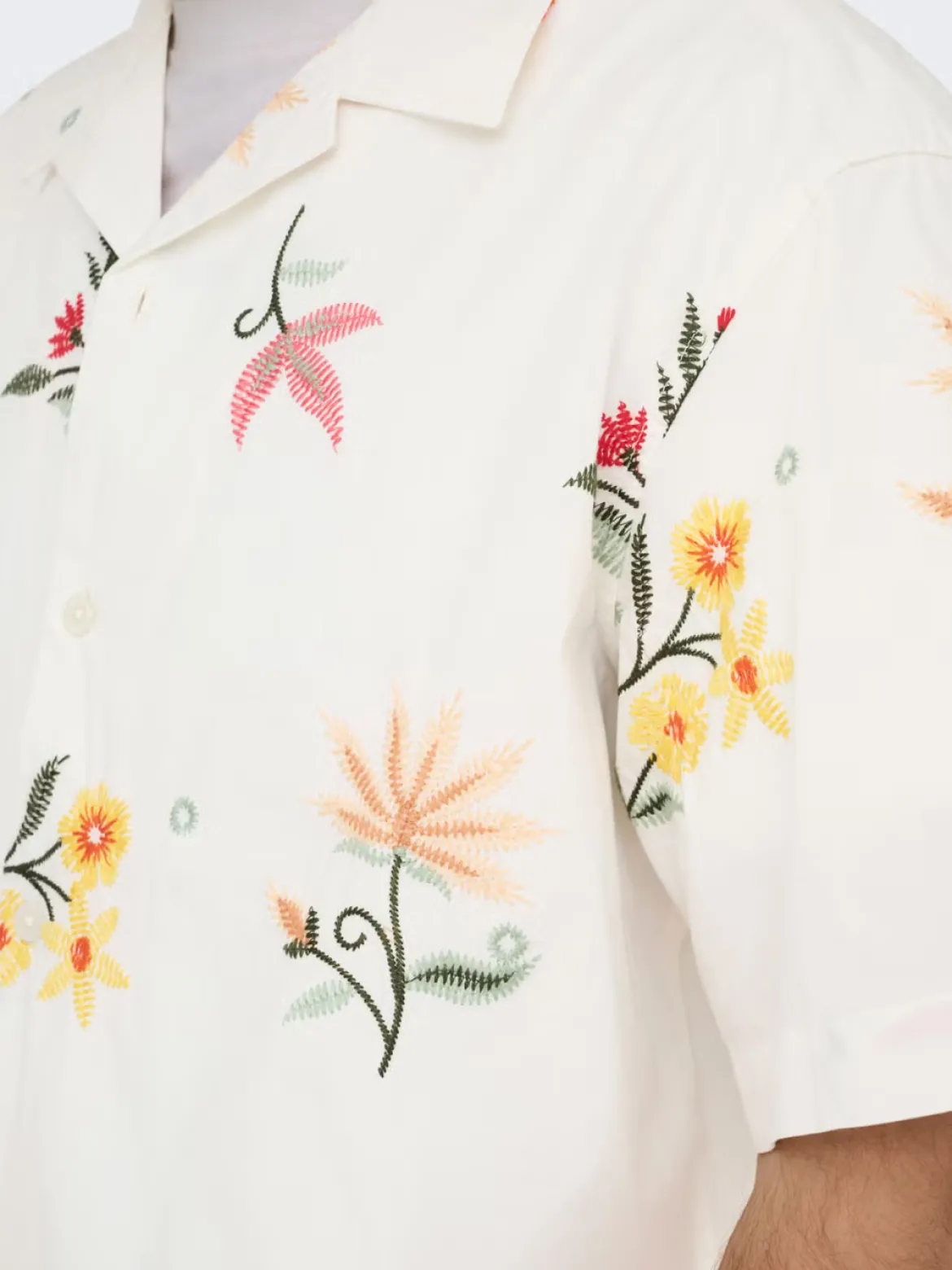 Only and Sons miesten kauluspaita ONSEDWARD RLX SS Shirt, Bright White