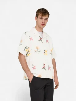 Only and Sons miesten kauluspaita ONSEDWARD RLX SS Shirt, Bright White