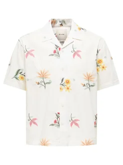 Only and Sons miesten kauluspaita ONSEDWARD RLX SS Shirt, Bright White
