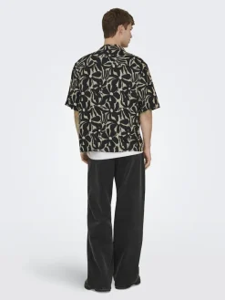 Only and Sons miesten kauluspaidat ONSHarvi RLX Resort SS, Jet Black