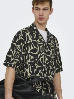 Only and Sons miesten kauluspaidat ONSHarvi RLX Resort SS, Jet Black