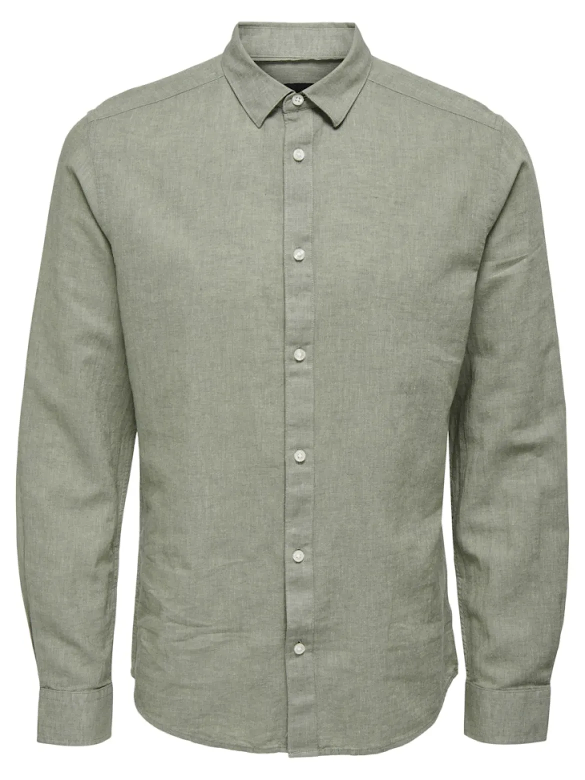 Only and Sons miesten kauluspaita ONSCaiden Life LS Solid Linen Blend Noos, Swamp