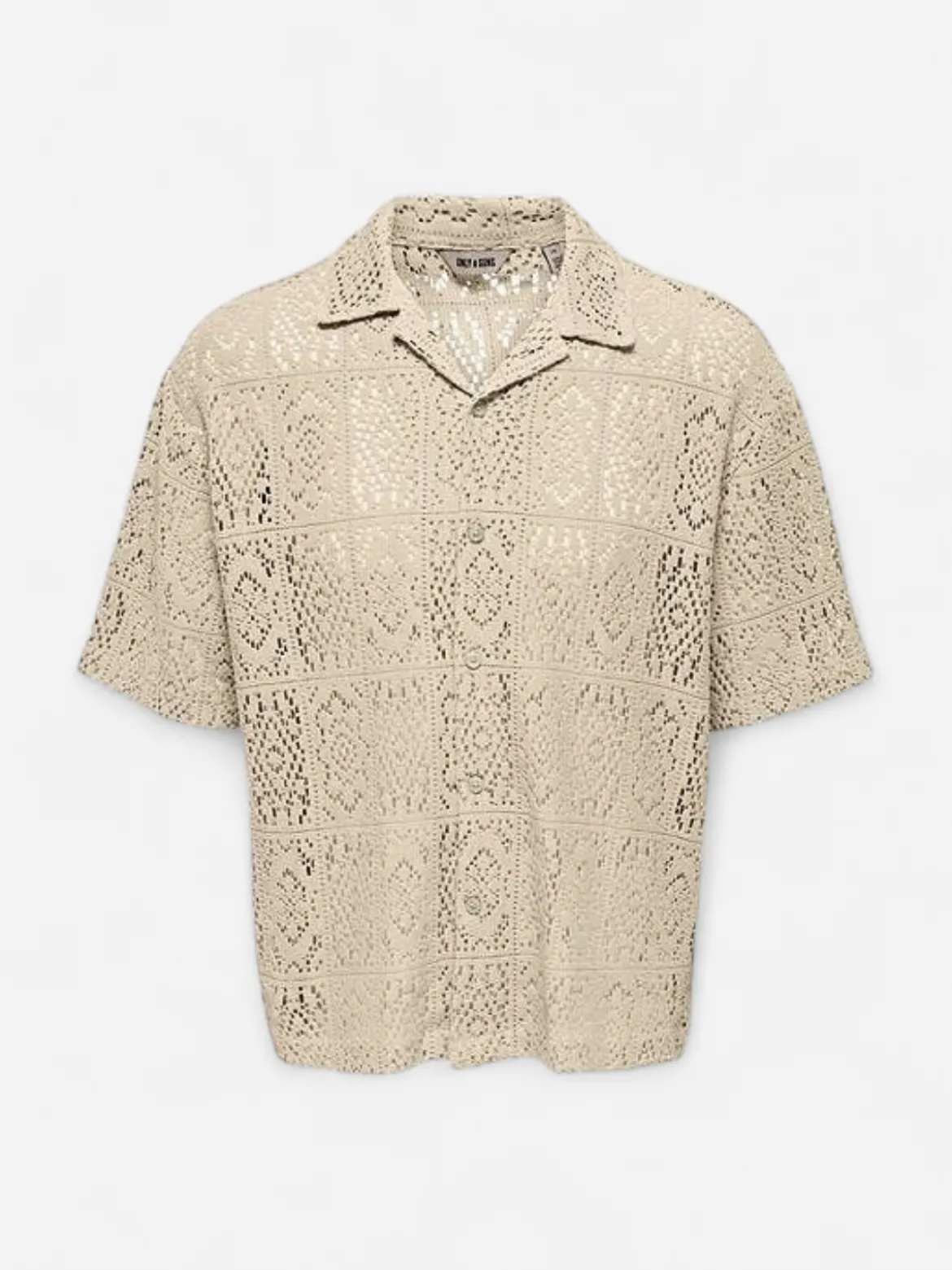 Only and Sons miesten kauluspaita Charmed Resort Shirt, Antique White