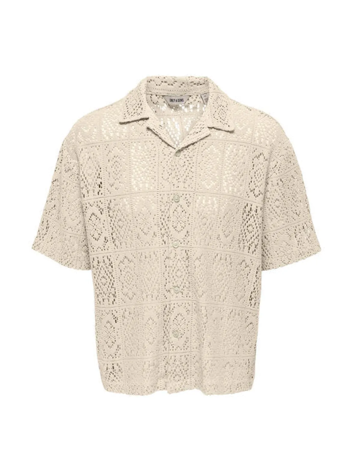 Only and Sons miesten kauluspaita Charmed Resort Shirt, Antique White