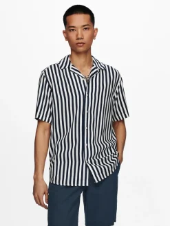 Only and Sons miesten lyhythihainen kauluspaita ONSWAYNE, Dress Blues