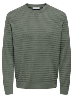 Only and Sons miesten neulepusero ONSBERRY REG 12 LS CREW KNIT FRML NOOS, Castor Gray