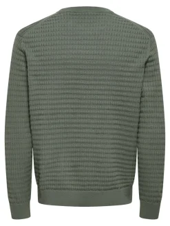 Only and Sons miesten neulepusero ONSBERRY REG 12 LS CREW KNIT FRML NOOS, Castor Gray