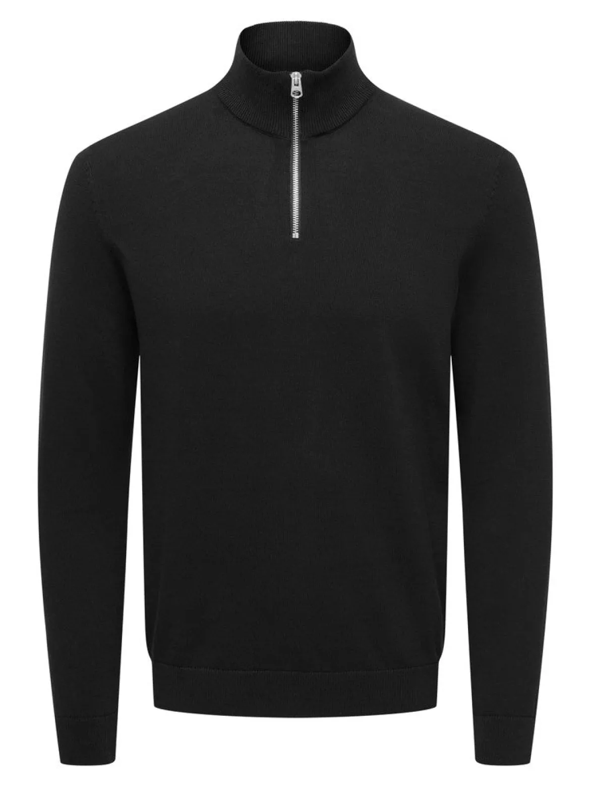 Only and Sons miesten neulepusero Alex Half Zip, musta