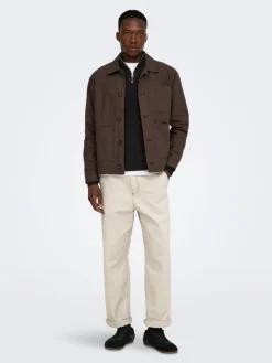 Only and Sons miesten neulepusero Alex Half Zip, musta