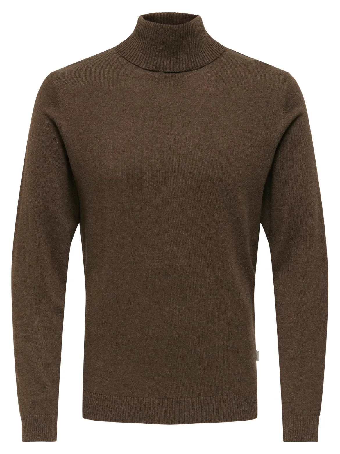 Only and Sons miesten neulepusero Loui Reg 12 Mel Roll Knit, Coffee Bean Melange