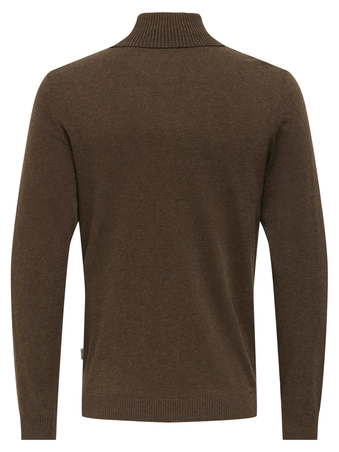 Only and Sons miesten neulepusero Loui Reg 12 Mel Roll Knit, Coffee Bean Melange