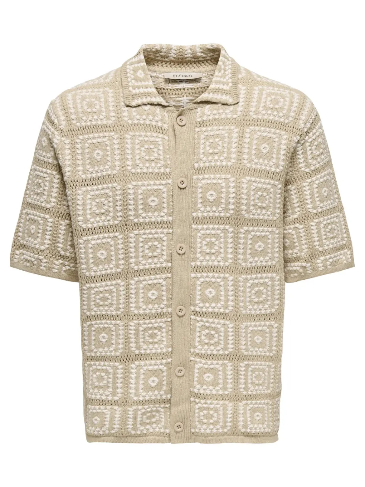 Only and Sons miesten paita Bart Rlx Ss Shirt Knit, Silver Lining Egret
