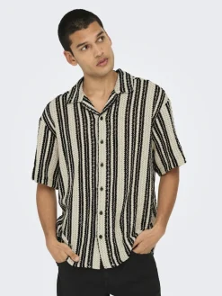 Only and Sons miesten paita ONSDani Crochet SS Shirt Noos, Cloud Dancer