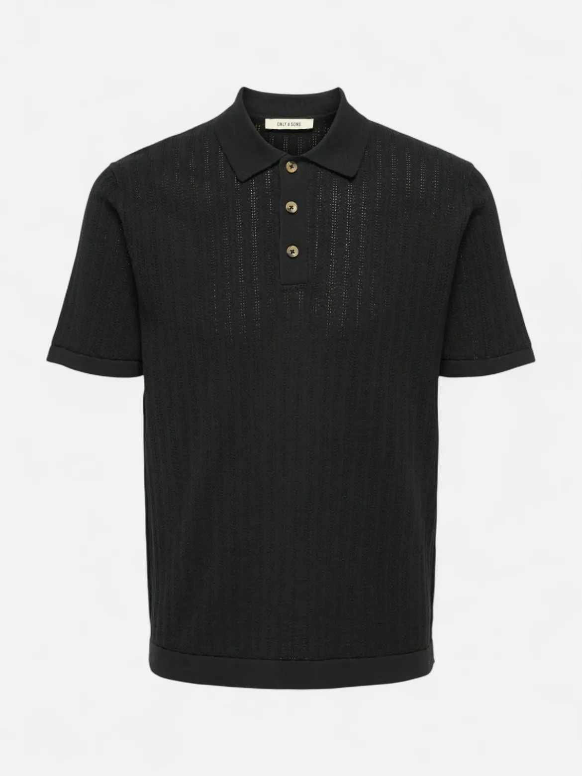Only and Sons miesten paita ONSMOON REG 12 SS Polo Knit, musta