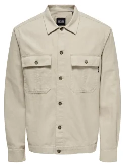 Only and Sons miesten paitatakki Onskennet LS Overshirt Noos, Silver Lining