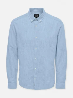 Only and Sons miesten pellavapaita Arlo Linen Shirt, Skyway