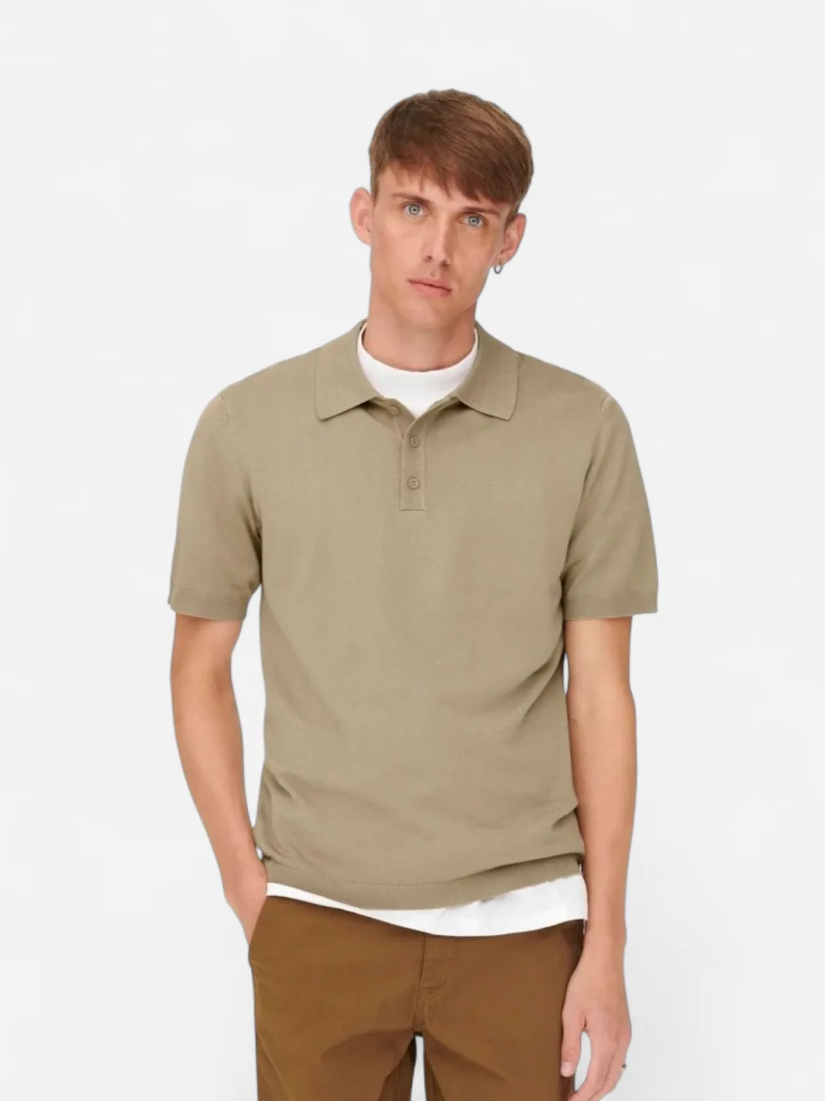 Only and Sons miesten pikeepaita, WYLER LIFE POLO KNIT Beige
