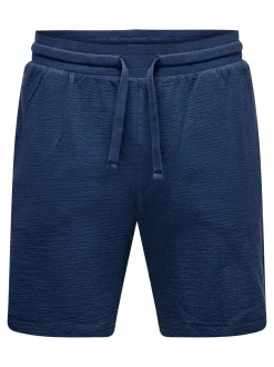 Only and Sons miesten shortsit, K KIAN REG SEERSUCKER SHORTS Tummansininen