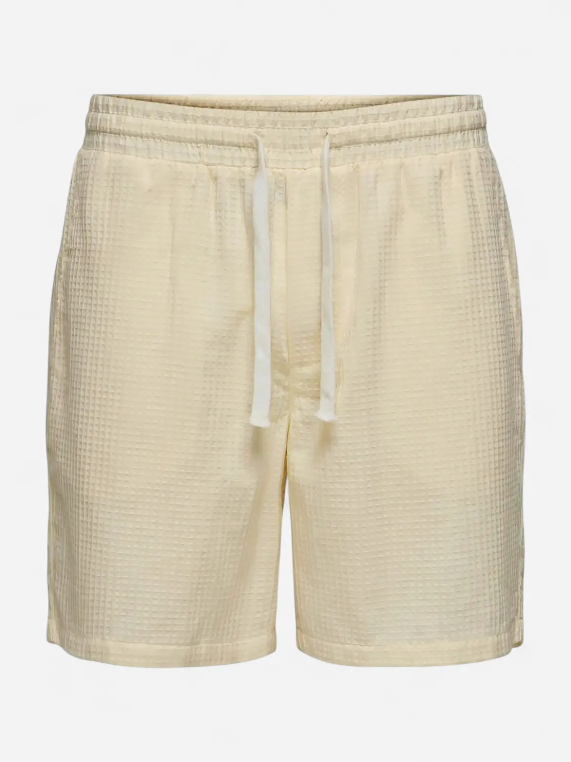Only and Sons miesten shortsit Onstel Savier Waffle Shorts, Antique White