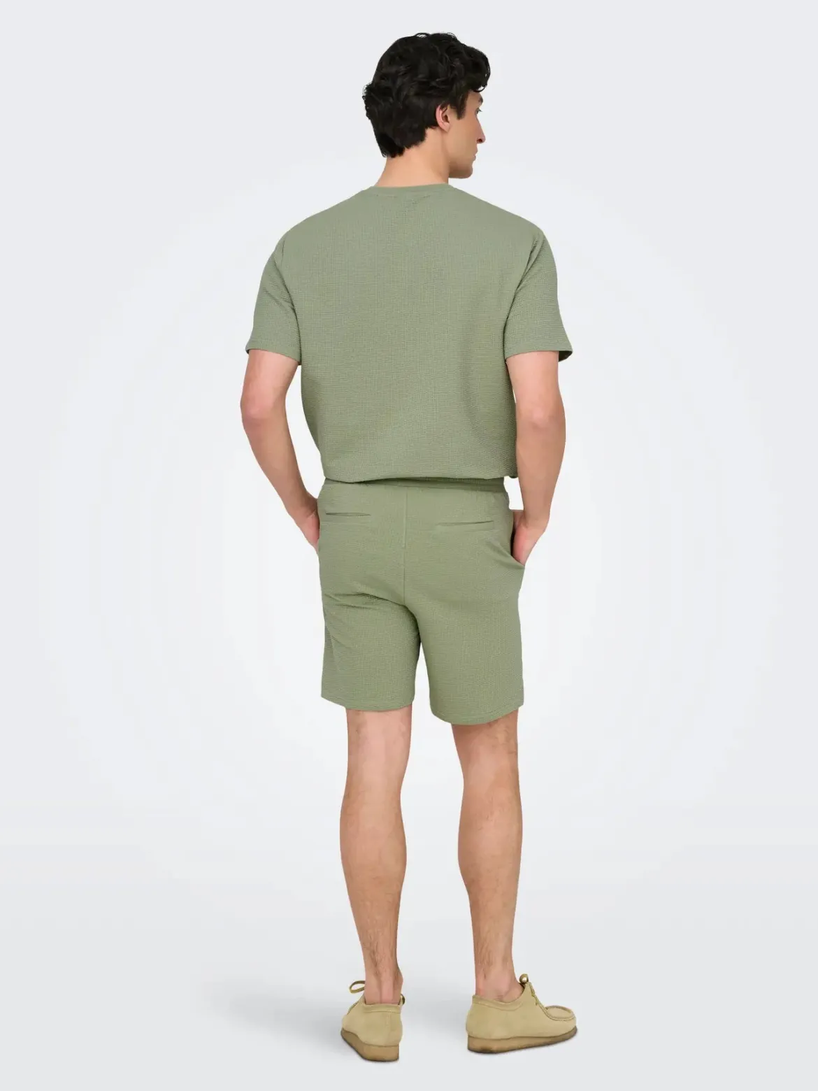 Only and Sons miesten shortsit, K KIAN REG SEERSUCKER SHORTS Seagrass