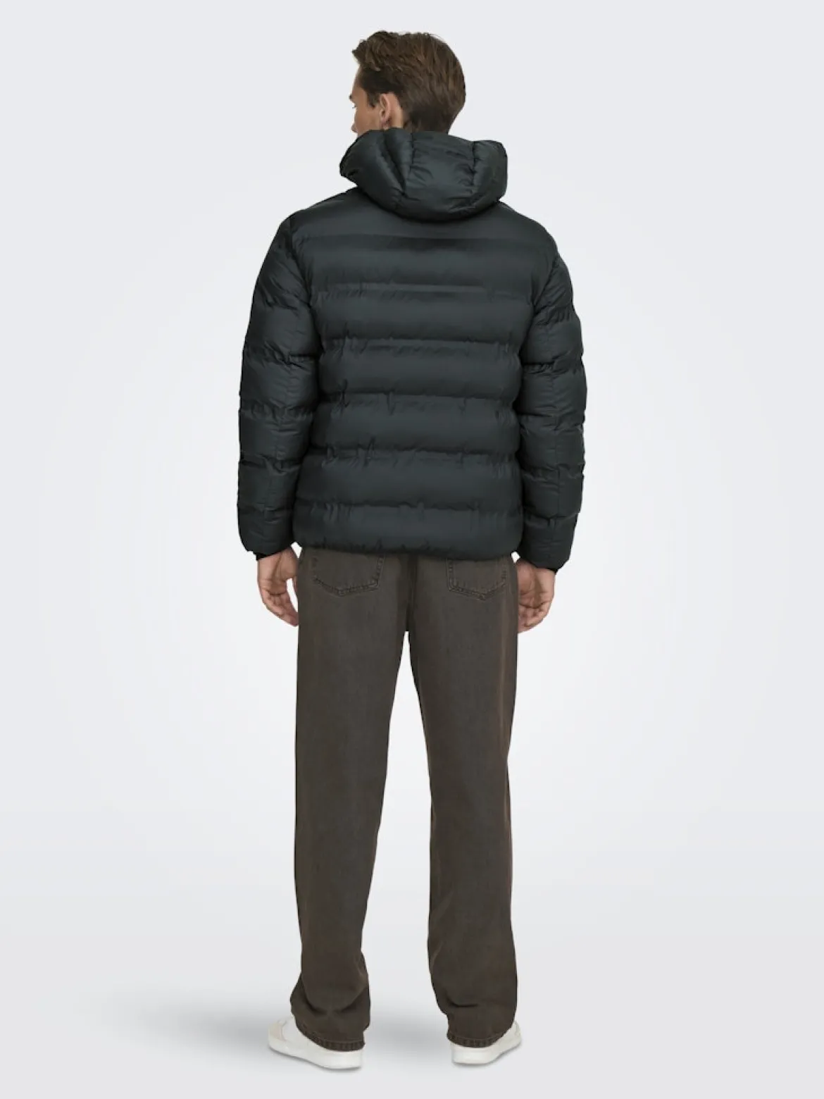 Only and Sons miesten takki K UNION SEAMLES LIFE HOOD PUFFER JACKET, musta
