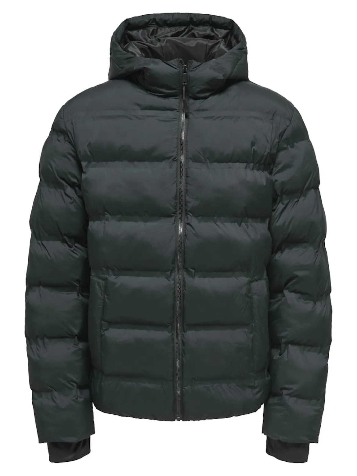 Only and Sons miesten takki K UNION SEAMLES LIFE HOOD PUFFER JACKET, musta