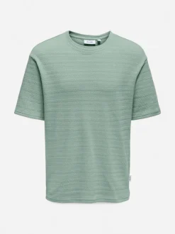 Only and Sons miesten t-paita, GIVO REG 12 SS CREW KNIT Iceberg Green