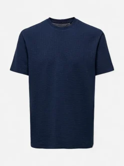 Only and Sons miesten t-paita, K KIAN REG SEERSUCKER SS TEE Tummansininen