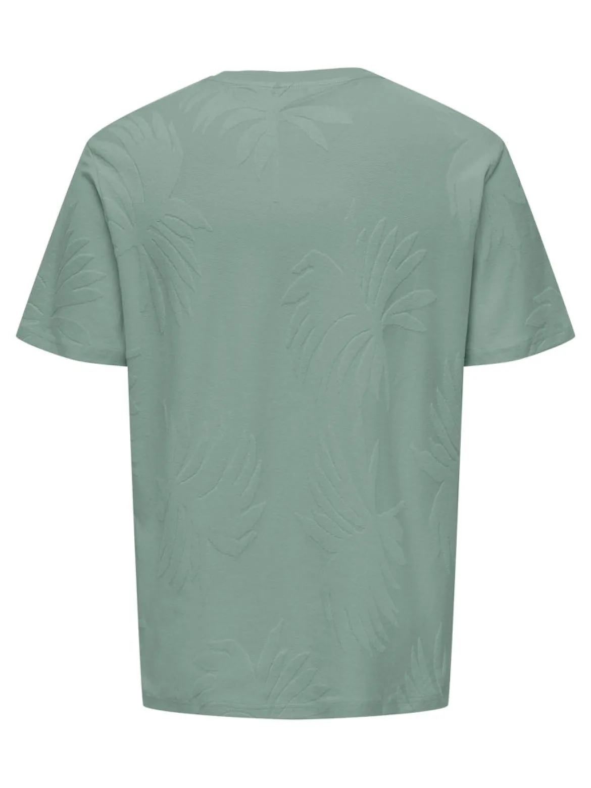 Only and Sons miesten T-paita Marco Life Palm Jacquard, Iceberg Green