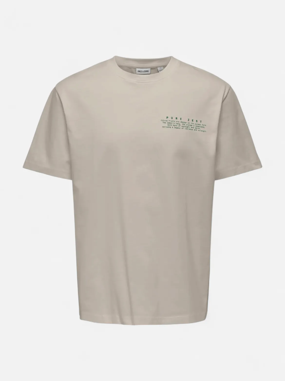 Only and Sons miesten t-paita Onsfred Life RLX SS Print Tee, Silver Lining Citros
