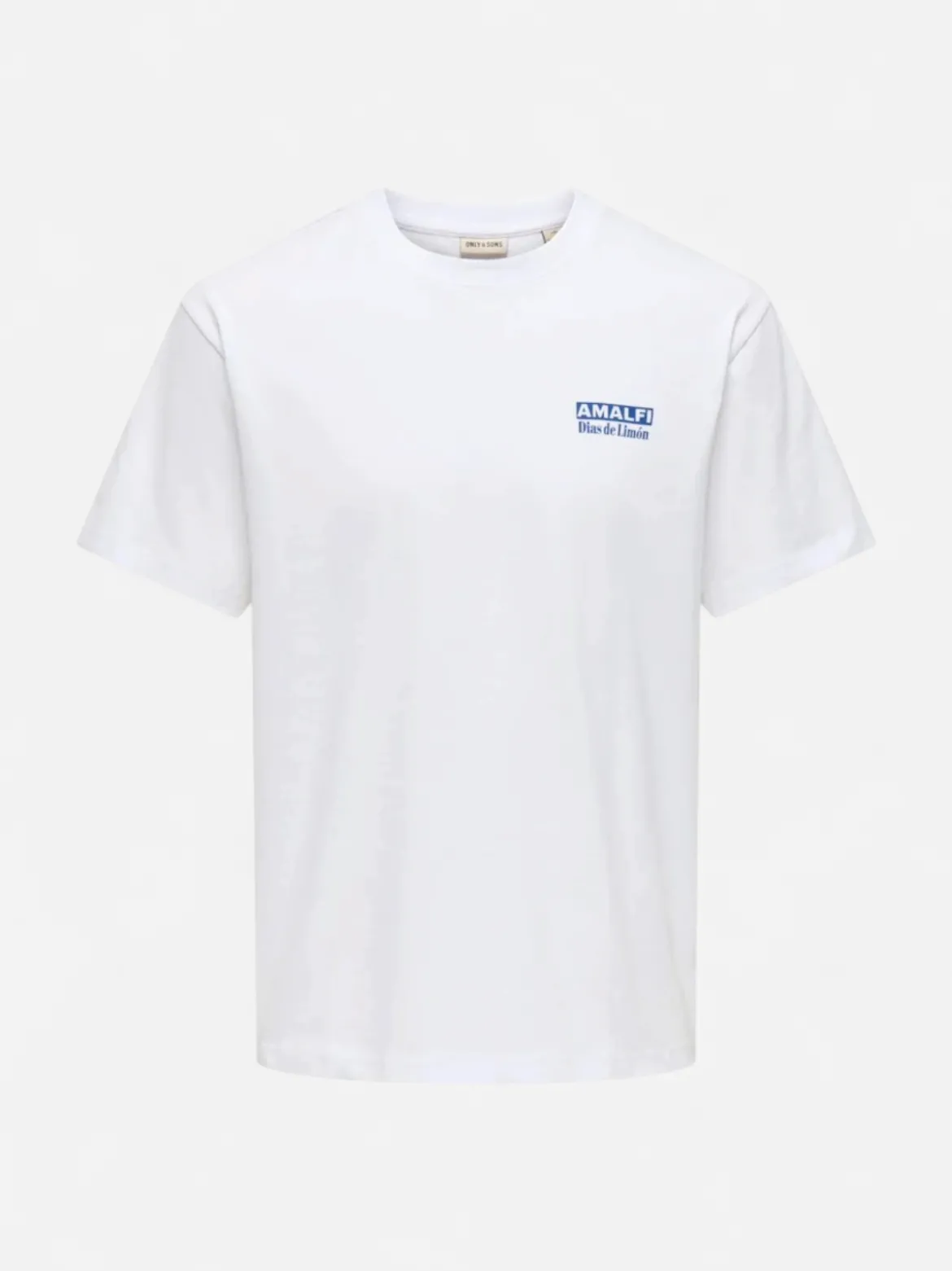Only and Sons miesten t-paita Onsfred Life Rlx Ss Print Tee, Bright White Amalfi