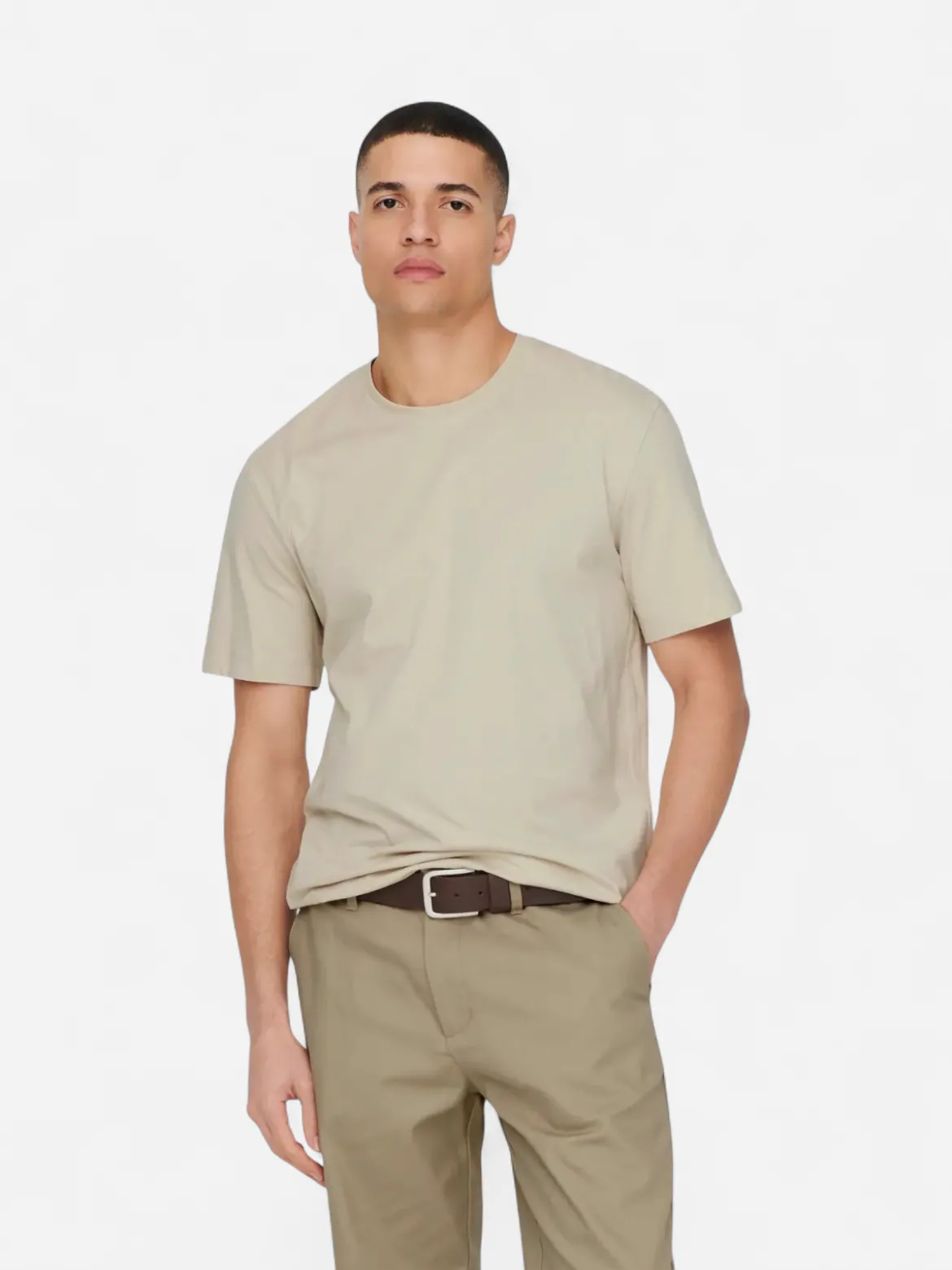 Only and Sons miesten T-paita Onsmax Life Ss Stitch Tee Noos, Pelican
