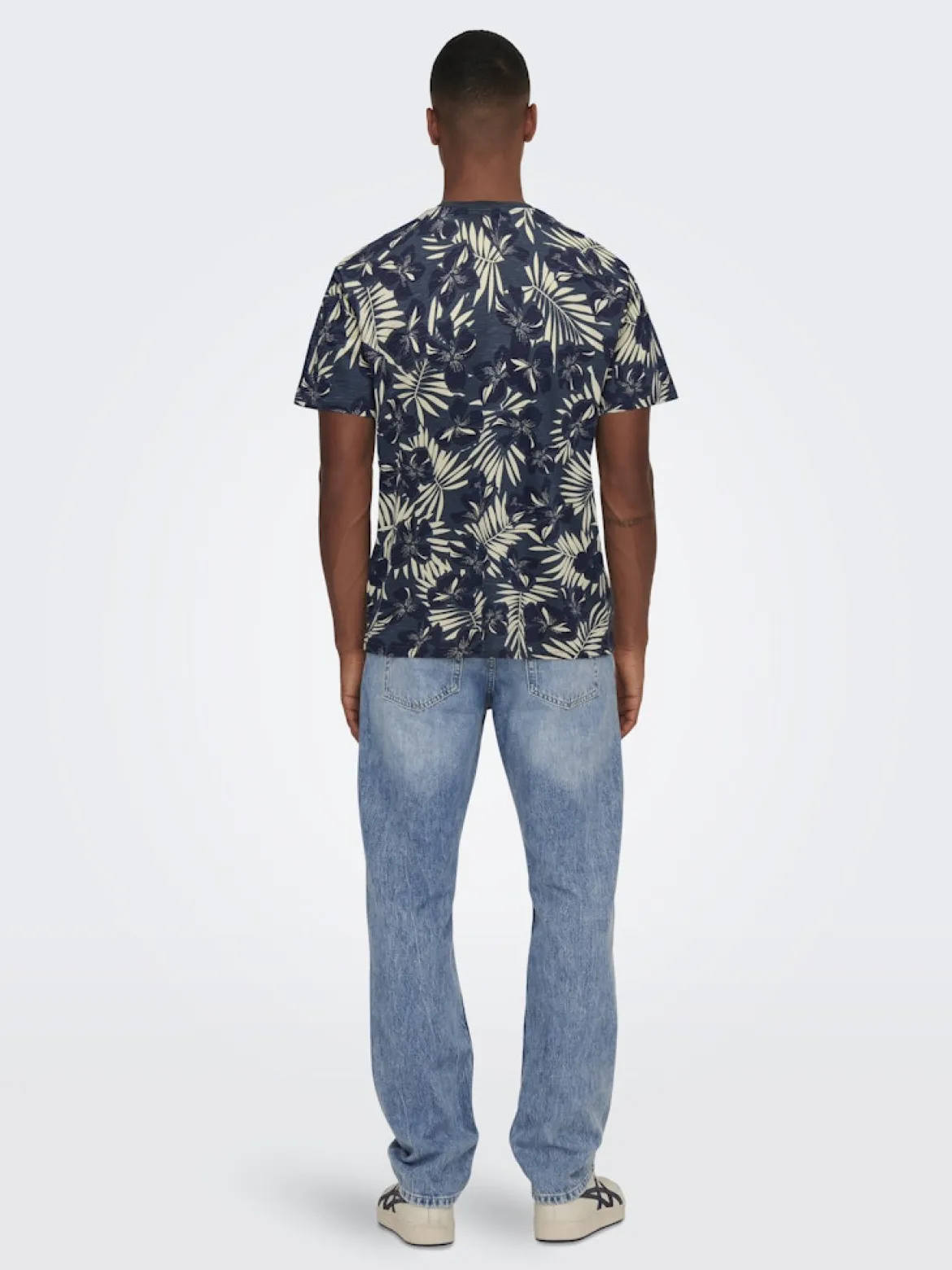 Only and Sons miesten t-paita ONSPERRY Life Red Leaf Tee, Peacoat Blue Nights Putty