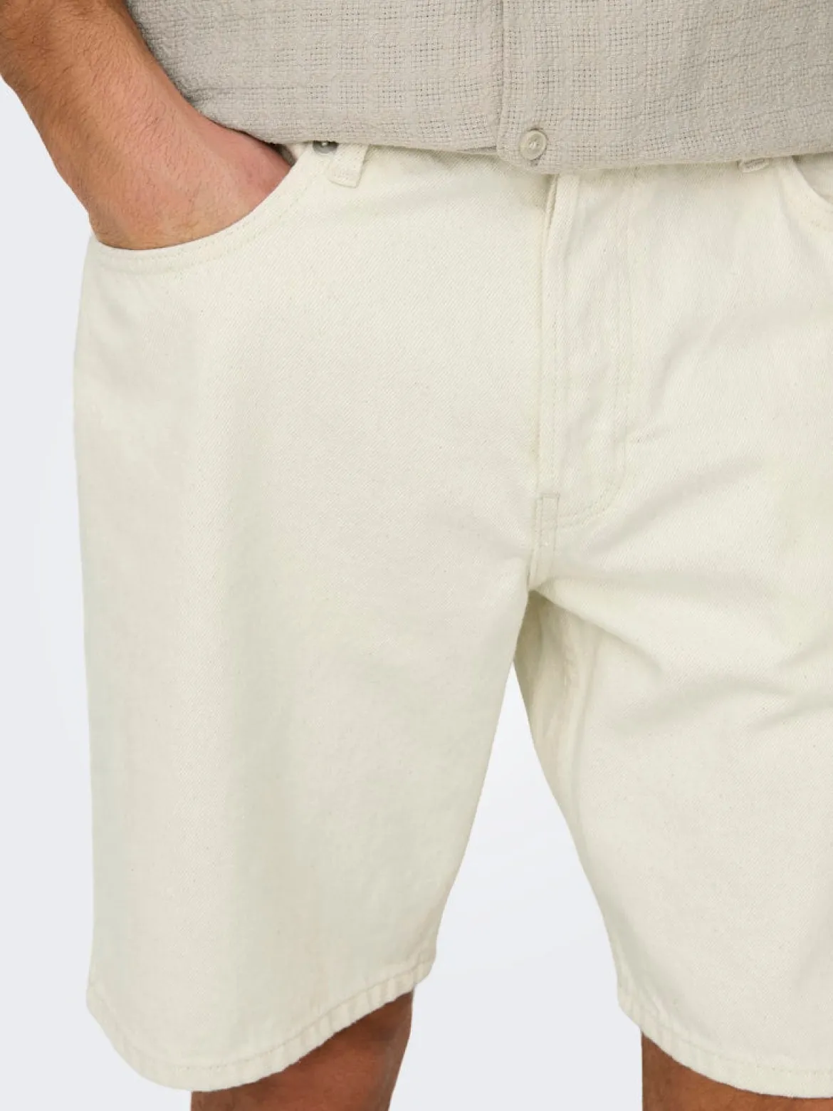 Only & Sons miesten farkkushortsit OnsEdge Pim, Ecru