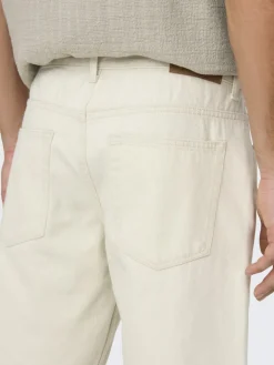 Only & Sons miesten farkkushortsit OnsEdge Pim, Ecru