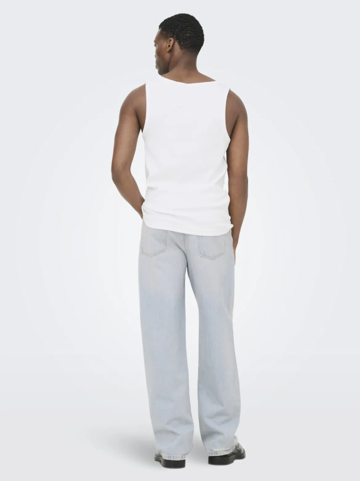 Only & Sons miesten hihaton paita ONSTanner, valkoinen