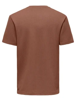 Only & Sons miesten t-paita Onstrey Life Reg SS Frml Tee, Rustic Brown