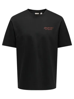 Only & Sons miesten t-paita Spritz Italy Rlx Ss Tee, musta