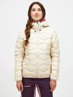 Peak Performance naisten kevytuntivatakki W Helium Down Hood Jacket, luonnonvalkoinen