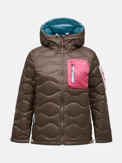 Peak Performance naisten untuvatakki Helium Utility Down Hood Jacket, kaakaonruskea