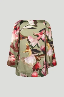 Philosophy Blues Original naisten pusero Celia Silk Blouse, kuosi, vihreä