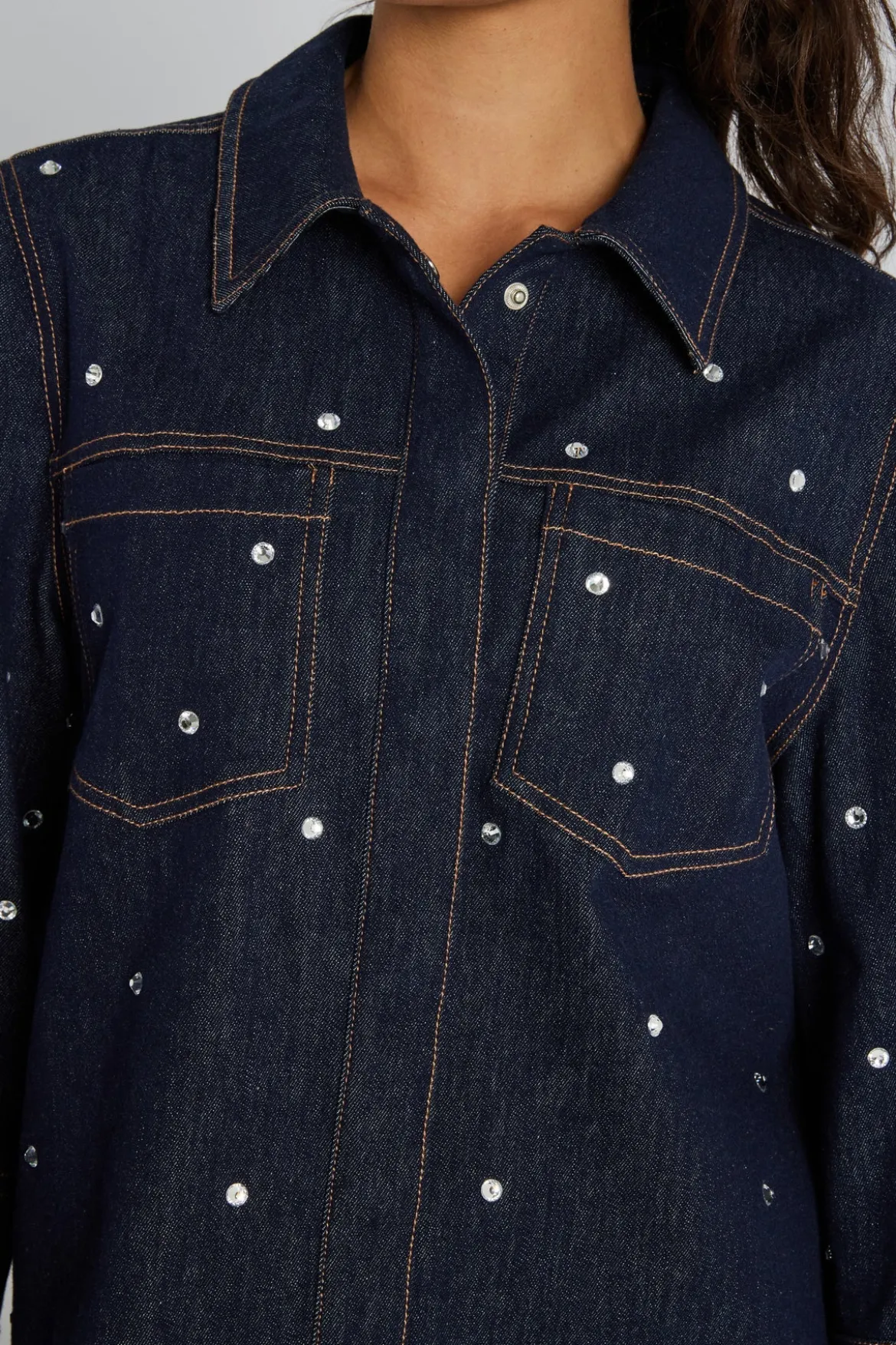 Philosophy Blues Original naisten farkkupaita Shine Denim Shirt, tummansininen