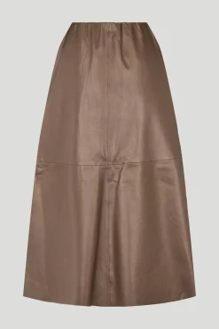 Philosophy Blues Original naisten hame, LAPA LEATHER SKIRT Keskiruskea