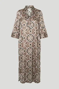 Philosophy Blues Original naisten mekko, SILKY SIMBIA DRESS Ruskea Kuosi