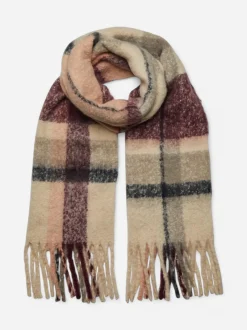 Pieces Kaulaliina Bea Long Scarf Noos Viininpunainen Kuosi