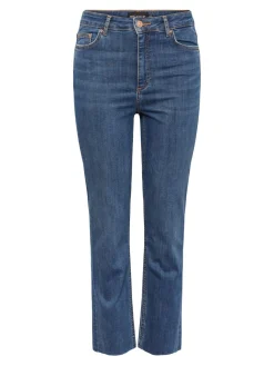 Pieces Naisten Farkut PCDelly Straight HW CR MB184 NOOS Indigo