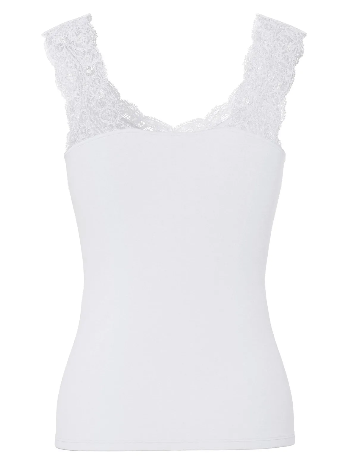 Pieces naisten toppi PCBARBERA LACE TOP JRS NOOS, valkoinen