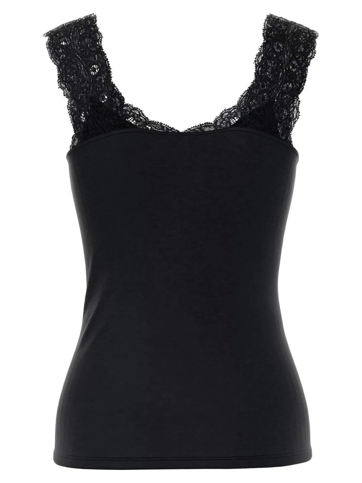 Pieces naisten toppi PCBARBERA LACE TOP JRS NOOS, musta