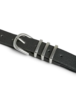 Pieces naisten vyö, PCLEA JEANS BELT Black Black W/Silver